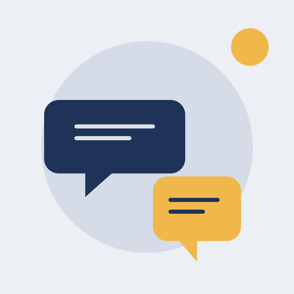 Illustration of two speech bubbles